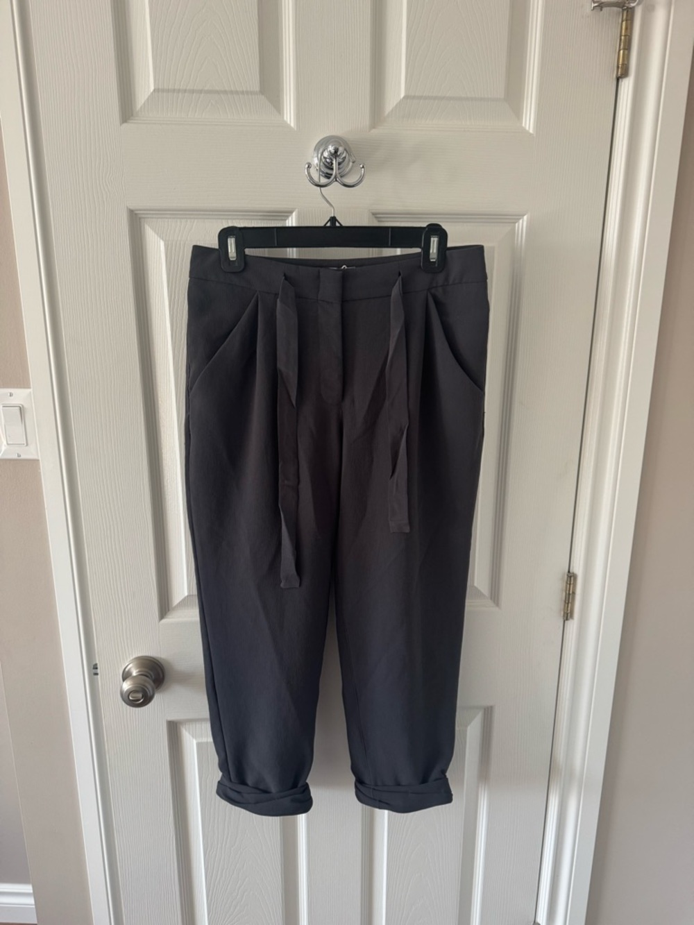 Wilfred Black Tapered Tie-Waist Chinos